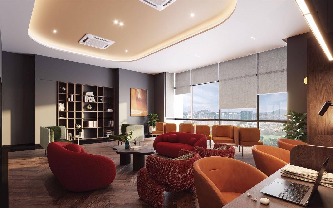 Aspire Lounge reading and co-working space