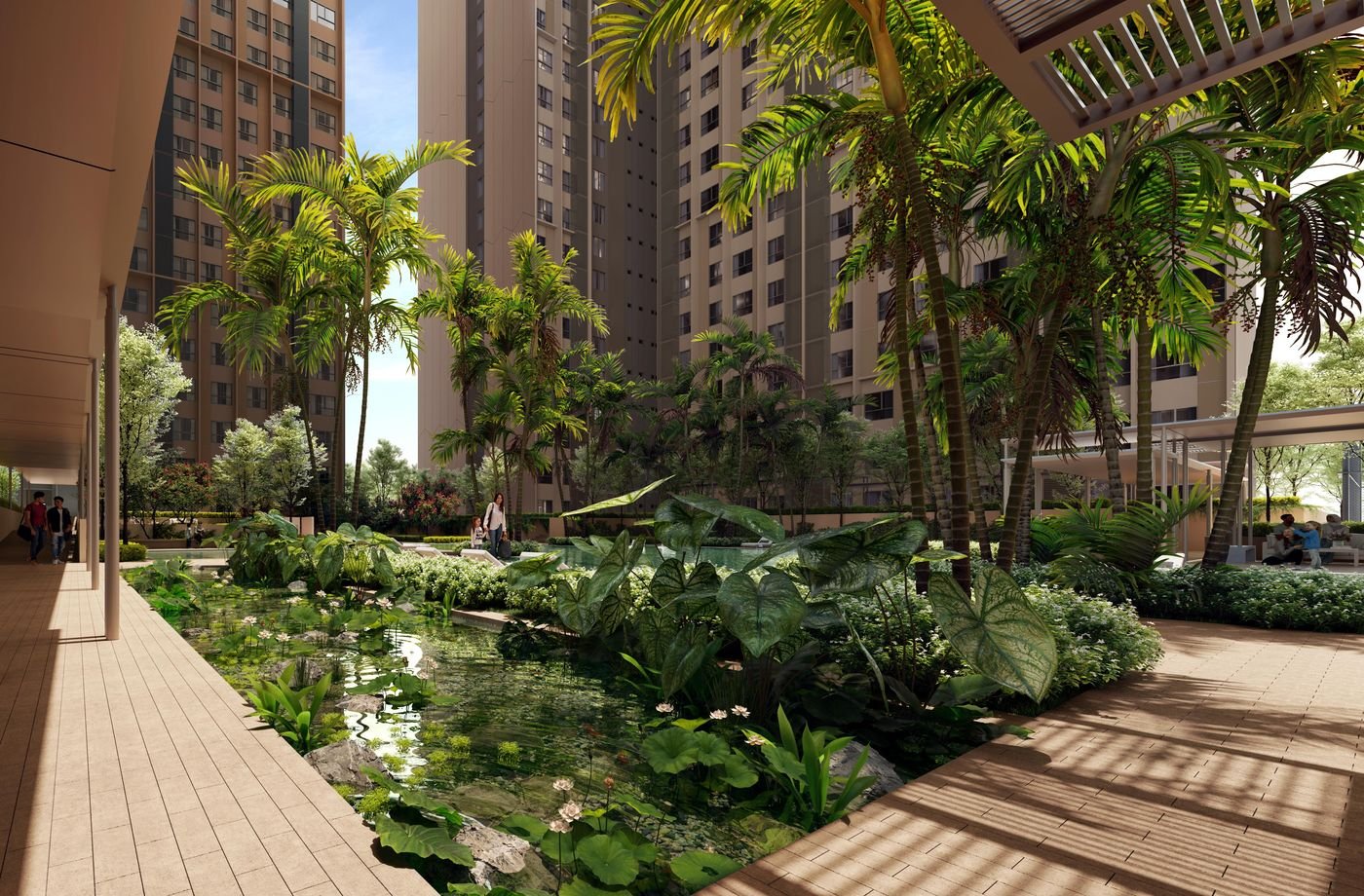 Biopond garden walkway